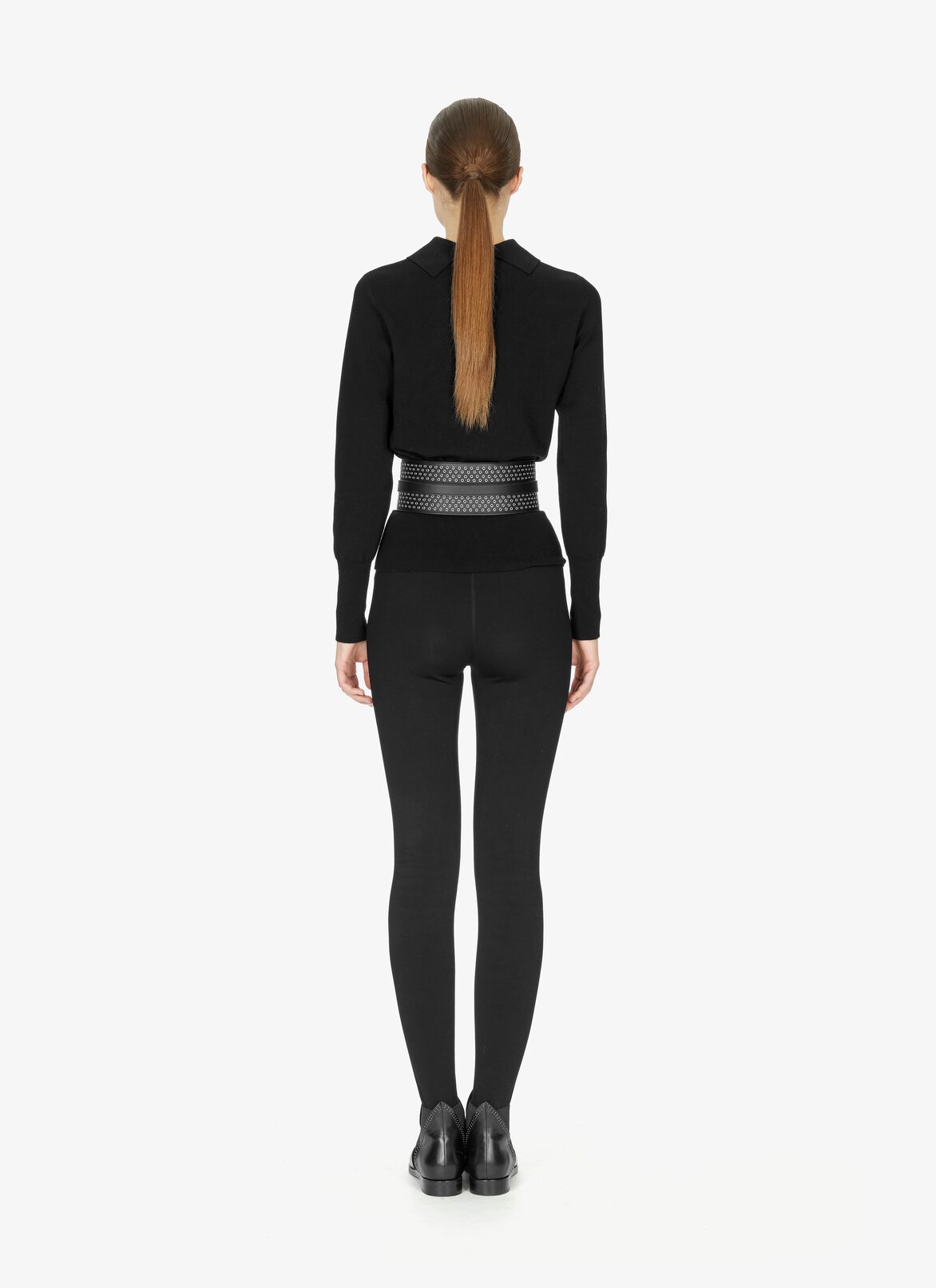 CORSET CUIR SOFT OEILLET BLACK ALAÏA BLACK  CORSET CUIR SOFT OEILLET BLACK